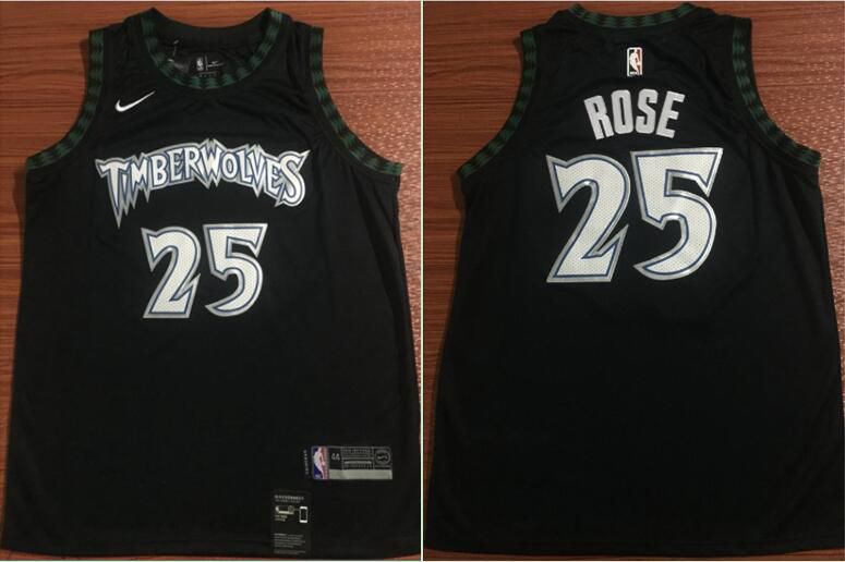 Men Minnesota Timberwolves #25 Rose Black Nike NBA Jerseys->minnesota timberwolves->NBA Jersey